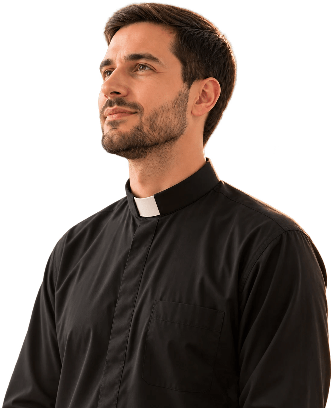 Sacerdote con actitud serena